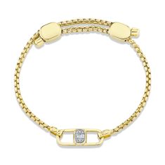 Men's Shy Creation 1/10ctw Diamond 14k Yellow Gold Box Chain Bracelet 1