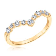 1/2ctw Diamond 14k Yellow Gold Curved Wedding Band - 80th Anniversary Collection