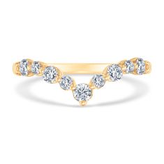 1/2ctw Diamond 14k Yellow Gold Curved Wedding Band - 80th Anniversary Collection