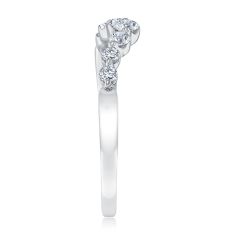 1/3ctw Diamond 14k White Gold Curved Wedding Band - 80th Anniversary Collection