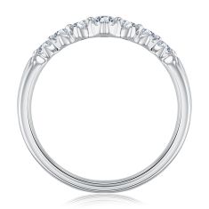 1/3ctw Diamond 14k White Gold Curved Wedding Band - 80th Anniversary Collection