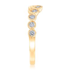 1/3ctw Diamond 14k Yellow Gold Curved Wedding Band - 80th Anniversary Collection