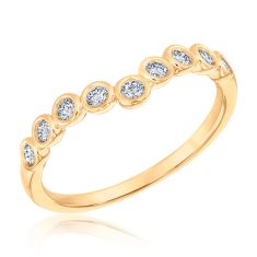 1/3ctw Diamond 14k Yellow Gold Curved Wedding Band - 80th Anniversary Collection