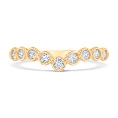 1/3ctw Diamond 14k Yellow Gold Curved Wedding Band - 80th Anniversary Collection