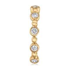 1/2ctw Round Diamond 14k Yellow Gold Beaded Wedding Band - 80th Anniversary Collection