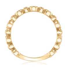 1/2ctw Round Diamond 14k Yellow Gold Beaded Wedding Band - 80th Anniversary Collection
