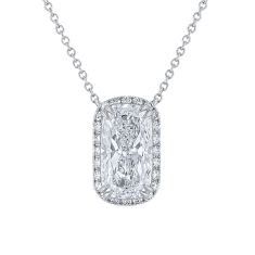 2 1/5ctw Elongated Cushion Lab Grown Diamond 14k White Gold Necklace 1