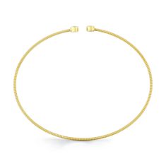 Shy Creation Corelli 1/10ctw Diamond Bezel 14k Yellow Gold Open Bangle Bracelet