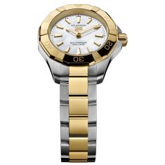 TAG Heuer AQUARACER Professional 100 Solargraph White Dial Two-Tone Watch 28mm - WBP1423.BB0006