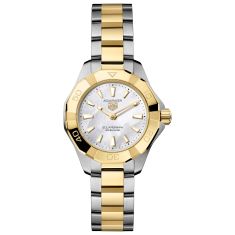 TAG Heuer AQUARACER Professional 100 Solargraph White Dial Two-Tone Watch 28mm - WBP1423.BB0006 TAG Heuer AQUARACER Professional 100 Solargraph White Dial Two-Tone Watch 28mm - WBP1423.BB0006
