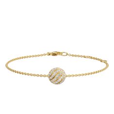 David Yurman Sculpted Cable Center Station Chain Bracelet in 18K Yellow Gold with Diamonds, 10mm 1