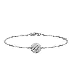 David Yurman Sculpted Cable Center Station Chain Bracelet in Sterling Silver with Diamonds, 10mm 1