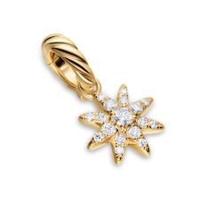David Yurman Petite Starburst Amulet in 18K Yellow Gold with Diamonds, 7.5mm 1