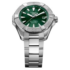 TAG Heuer AQUARACER Professional 200 Solargraph Quartz Green Dial Stainless Steel Watch 40mm - WBP1118.BA0047