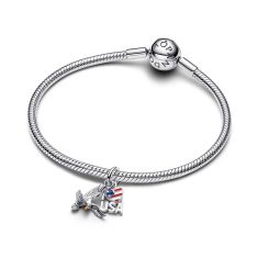 Pandora I Love the USA and Bald Eagle Double Dangle Charm