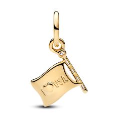 Pandora American Flag Gold-Plated Dangle Charm
