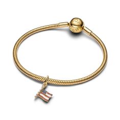 Pandora American Flag Gold-Plated Dangle Charm