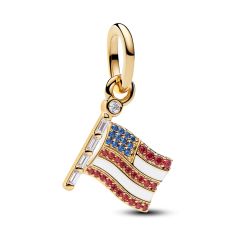 Pandora American Flag Gold-Plated Dangle Charm Pandora American Flag Gold-Plated Dangle Charm