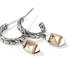 John Hardy Icon Stud Two-Tone 14k Yellow Gold and Sterling Silver Earrings