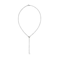 John Hardy Surf 1/8ctw Diamond Freshwater Cultured Pearl Sterling Silver Y Necklace