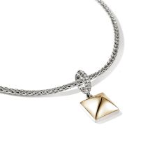 John Hardy Icon Stud 1/20ctw Diamond Two-Tone Sterling Silver and 14k Yellow Gold Pendant Necklace