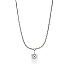 John Hardy Icon Stud 1/20ctw Diamond Two-Tone Sterling Silver and 14k Yellow Gold Pendant Necklace