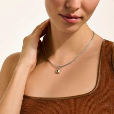John Hardy Icon Stud 1/20ctw Diamond Two-Tone Sterling Silver and 14k Yellow Gold Pendant Necklace