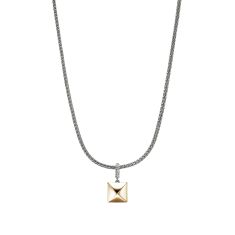 John Hardy Icon Stud 1/20ctw Diamond Two-Tone Sterling Silver and 14k Yellow Gold Pendant Necklace 1
