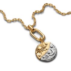 Pandora ME Sun & Moon Oversized Two-Tone Medallion Charm