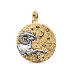 Pandora ME Aries Zodiac Oversized Two-Tone Medallion Charm 1