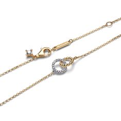 Pandora Beads & Pavé Interlocking Circles Gold-Plated Necklace