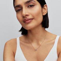Pandora Beads & Pavé Interlocking Circles Gold-Plated Necklace