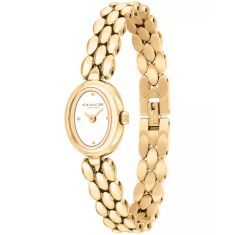 COACH Sammy Chalk White Dial Gold-Tone Bracelet Watch 18x23mm - 14504735