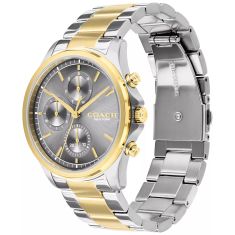 COACH Oliver Grey Dial Two-Tone Stainless Steel Bracelet Watch 41mm - 14602777