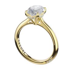 TACORI Founder's Collection 1/6ctw Diamond Oval Solitaire 18k Yellow Gold Engagement Ring Setting TACORI Founder's Collection 1/6ctw Diamond Oval Solitaire 18k Yellow Gold Engagement Ring Setting
