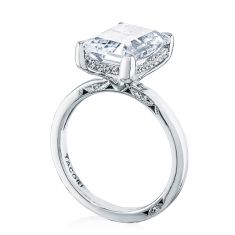 Simply TACORI 1/8ctw Emerald Solitaire Platinum Engagement Ring Setting Simply TACORI 1/8ctw Emerald Solitaire Platinum Engagement Ring Setting