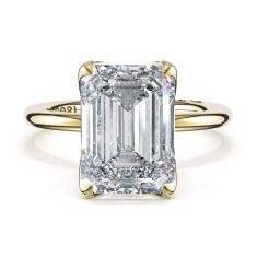 TACORI Sculpted Crescent Emerald Sculpted Petal-Pavé-Prong Solitaire Ring Setting in 18k Yellow Gold