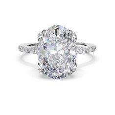 TACORI Sculpted Crescent Oval Petal-Crown Pavé Intense Solitaire Ring Setting in Platinum