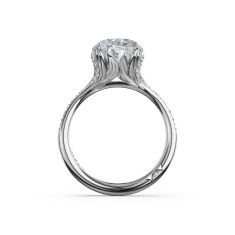 TACORI Sculpted Crescent Oval Petal-Crown Pavé Intense Solitaire Ring Setting in Platinum