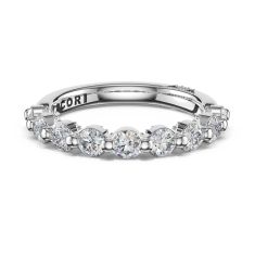 TACORI Sculpted Crescent 3/8ctw Round Diamond Platinum Wedding Band, 2.50mm