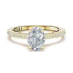 Simply TACORI 1/3ctw Diamond Oval Solitaire 18k Yellow Gold Engagement Ring Setting