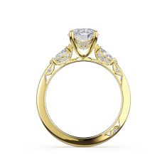 Simply TACORI 3/8ctw Diamond Oval Three-Stone 18k Yellow Gold Engagement Ring Setting