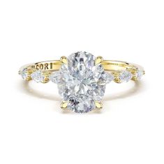 TACORI Sculpted Crescent 1/3ctw Diamond Oval Solitaire 18k Yellow Gold Engagement Ring Setting