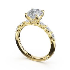TACORI Sculpted Crescent 1/3ctw Diamond Oval Solitaire 18k Yellow Gold Engagement Ring Setting TACORI Sculpted Crescent 1/3ctw Diamond Oval Solitaire 18k Yellow Gold Engagement Ring Setting