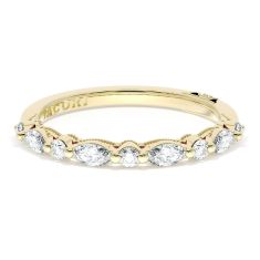 TACORI Sculpted Crescent 1/3ctw Marquise and Round Diamond 18k Yellow Gold Wedding Band, 2.20mm