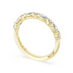 TACORI Sculpted Crescent 1/3ctw Marquise and Round Diamond 18k Yellow Gold Wedding Band, 2.20mm TACORI Sculpted Crescent 1/3ctw Marquise and Round Diamond 18k Yellow Gold Wedding Band, 2.20mm