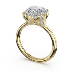 TACORI Sculpted Crescent Cushion Petal-Crown 1/8ctw Diamond Pavé Accent 18kt Yellow Gold Engagement Ring Setting TACORI Sculpted Crescent Cushion Petal-Crown 1/8ctw Diamond Pavé Accent 18kt Yellow Gold Engagement Ring Setting