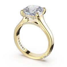 TACORI Founder's Collection 1/8ctw Diamond Cushion Wide Band Engagement Ring Setting in 18k Yellow Gold TACORI Founder's Collection 1/8ctw Diamond Cushion Wide Band Engagement Ring Setting in 18k Yellow Gold
