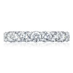 TACORI Classic Crescent RoyalT 3 1/3ctw Round Diamond 18k White Gold Eternity Band - Size 7.5