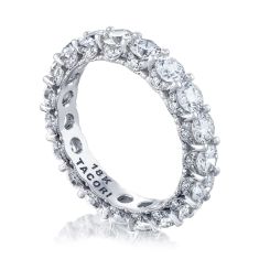 TACORI Classic Crescent RoyalT 3 1/3ctw Round Diamond 18k White Gold Eternity Band - Size 7.5 TACORI Classic Crescent RoyalT 3 1/3ctw Round Diamond 18k White Gold Eternity Band - Size 7.5